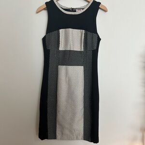 Yoana Baraschi Anthropologie Black and White Polka Dot Sleeveless Sheath Dress